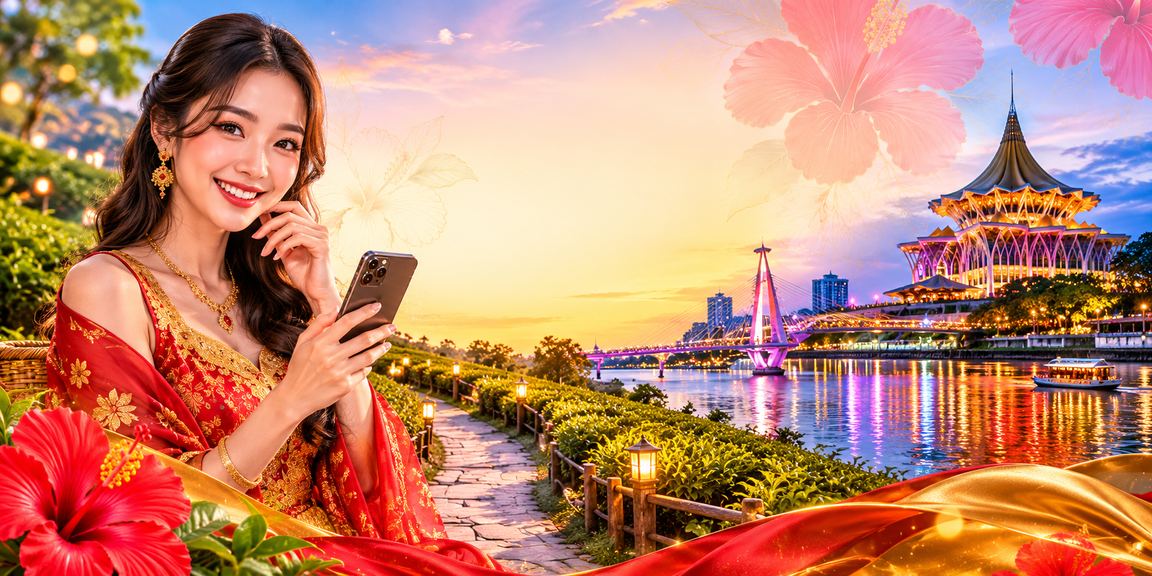 Pengguna Malaysia menggunakan aplikasi 71000 di telefon Android di Kuching
